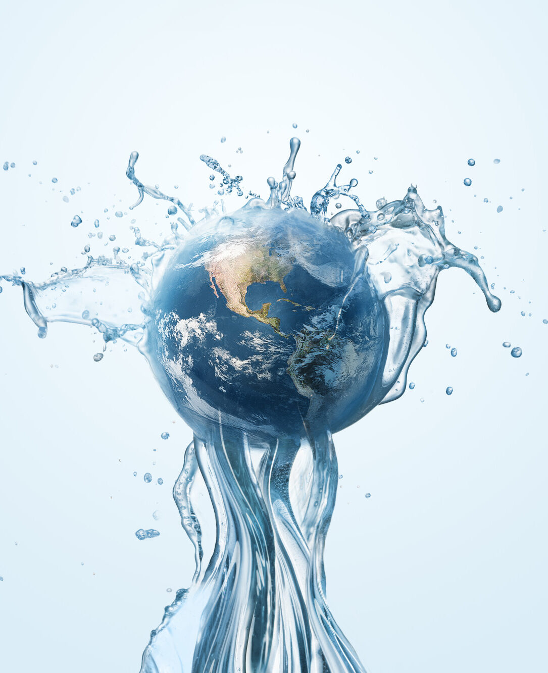 Saving water and world environmental protection concept.